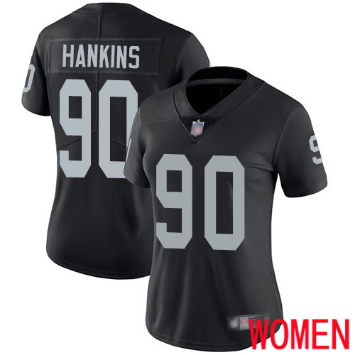 Oakland Raiders Limited Black Women Johnathan Hankins Home Jersey NFL Football #90 Vapor Jersey->nfl t-shirts->Sports Accessory